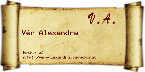Vér Alexandra névjegykártya